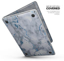 Marble & Digital Blue Frosted Foil V3 - Skin Decal Wrap Kit Compatible with the Apple MacBook Pro, Pro with Touch Bar or Air (11", 12", 13", 15" & 16" - All Versions Available)