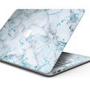 Marble & Digital Blue Frosted Foil V4 - Skin Decal Wrap Kit Compatible with the Apple MacBook Pro, Pro with Touch Bar or Air (11", 12", 13", 15" & 16" - All Versions Available)