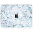 Marble & Digital Blue Frosted Foil V4 - Skin Decal Wrap Kit Compatible with the Apple MacBook Pro, Pro with Touch Bar or Air (11", 12", 13", 15" & 16" - All Versions Available)
