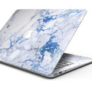 Marble & Digital Blue Frosted Foil V5 - Skin Decal Wrap Kit Compatible with the Apple MacBook Pro, Pro with Touch Bar or Air (11", 12", 13", 15" & 16" - All Versions Available)