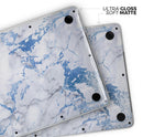 Marble & Digital Blue Frosted Foil V5 - Skin Decal Wrap Kit Compatible with the Apple MacBook Pro, Pro with Touch Bar or Air (11", 12", 13", 15" & 16" - All Versions Available)