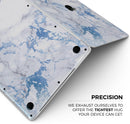 Marble & Digital Blue Frosted Foil V5 - Skin Decal Wrap Kit Compatible with the Apple MacBook Pro, Pro with Touch Bar or Air (11", 12", 13", 15" & 16" - All Versions Available)