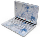 Marble & Digital Blue Frosted Foil V5 - Skin Decal Wrap Kit Compatible with the Apple MacBook Pro, Pro with Touch Bar or Air (11", 12", 13", 15" & 16" - All Versions Available)