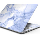 Marble & Digital Blue Frosted Foil V6 - Skin Decal Wrap Kit Compatible with the Apple MacBook Pro, Pro with Touch Bar or Air (11", 12", 13", 15" & 16" - All Versions Available)