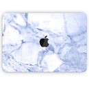 Marble & Digital Blue Frosted Foil V6 - Skin Decal Wrap Kit Compatible with the Apple MacBook Pro, Pro with Touch Bar or Air (11", 12", 13", 15" & 16" - All Versions Available)