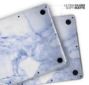 Marble & Digital Blue Frosted Foil V6 - Skin Decal Wrap Kit Compatible with the Apple MacBook Pro, Pro with Touch Bar or Air (11", 12", 13", 15" & 16" - All Versions Available)