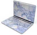 Marble & Digital Blue Frosted Foil V6 - Skin Decal Wrap Kit Compatible with the Apple MacBook Pro, Pro with Touch Bar or Air (11", 12", 13", 15" & 16" - All Versions Available)