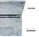 Marble & Digital Blue Frosted Foil V7 - Skin Decal Wrap Kit Compatible with the Apple MacBook Pro, Pro with Touch Bar or Air (11", 12", 13", 15" & 16" - All Versions Available)