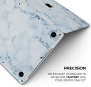 Marble & Digital Blue Frosted Foil V7 - Skin Decal Wrap Kit Compatible with the Apple MacBook Pro, Pro with Touch Bar or Air (11", 12", 13", 15" & 16" - All Versions Available)