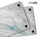 Marble & Digital Blue Frosted Foil V8 - Skin Decal Wrap Kit Compatible with the Apple MacBook Pro, Pro with Touch Bar or Air (11", 12", 13", 15" & 16" - All Versions Available)