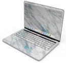 Marble & Digital Blue Frosted Foil V8 - Skin Decal Wrap Kit Compatible with the Apple MacBook Pro, Pro with Touch Bar or Air (11", 12", 13", 15" & 16" - All Versions Available)