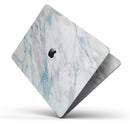 Marble & Digital Blue Frosted Foil V8 - Skin Decal Wrap Kit Compatible with the Apple MacBook Pro, Pro with Touch Bar or Air (11", 12", 13", 15" & 16" - All Versions Available)