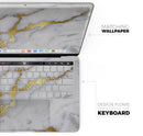 Marble & Digital Gold Foil V1 - Skin Decal Wrap Kit Compatible with the Apple MacBook Pro, Pro with Touch Bar or Air (11", 12", 13", 15" & 16" - All Versions Available)