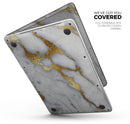 Marble & Digital Gold Foil V1 - Skin Decal Wrap Kit Compatible with the Apple MacBook Pro, Pro with Touch Bar or Air (11", 12", 13", 15" & 16" - All Versions Available)