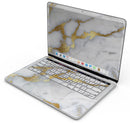 Marble & Digital Gold Foil V1 - Skin Decal Wrap Kit Compatible with the Apple MacBook Pro, Pro with Touch Bar or Air (11", 12", 13", 15" & 16" - All Versions Available)