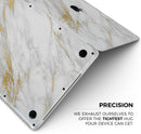 Marble & Digital Gold Foil V4 - Skin Decal Wrap Kit Compatible with the Apple MacBook Pro, Pro with Touch Bar or Air (11", 12", 13", 15" & 16" - All Versions Available)