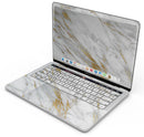 Marble & Digital Gold Foil V4 - Skin Decal Wrap Kit Compatible with the Apple MacBook Pro, Pro with Touch Bar or Air (11", 12", 13", 15" & 16" - All Versions Available)