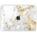 Marble & Digital Gold Foil V5 - Skin Decal Wrap Kit Compatible with the Apple MacBook Pro, Pro with Touch Bar or Air (11", 12", 13", 15" & 16" - All Versions Available)