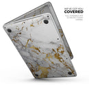 Marble & Digital Gold Foil V5 - Skin Decal Wrap Kit Compatible with the Apple MacBook Pro, Pro with Touch Bar or Air (11", 12", 13", 15" & 16" - All Versions Available)