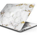 Marble & Digital Gold Foil V6 - Skin Decal Wrap Kit Compatible with the Apple MacBook Pro, Pro with Touch Bar or Air (11", 12", 13", 15" & 16" - All Versions Available)