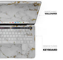 Marble & Digital Gold Foil V6 - Skin Decal Wrap Kit Compatible with the Apple MacBook Pro, Pro with Touch Bar or Air (11", 12", 13", 15" & 16" - All Versions Available)