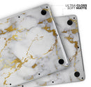 Marble & Digital Gold Foil V7 - Skin Decal Wrap Kit Compatible with the Apple MacBook Pro, Pro with Touch Bar or Air (11", 12", 13", 15" & 16" - All Versions Available)