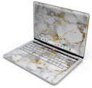 Marble & Digital Gold Foil V7 - Skin Decal Wrap Kit Compatible with the Apple MacBook Pro, Pro with Touch Bar or Air (11", 12", 13", 15" & 16" - All Versions Available)