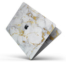 Marble & Digital Gold Foil V7 - Skin Decal Wrap Kit Compatible with the Apple MacBook Pro, Pro with Touch Bar or Air (11", 12", 13", 15" & 16" - All Versions Available)