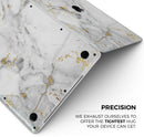 Marble & Digital Gold Foil V8 - Skin Decal Wrap Kit Compatible with the Apple MacBook Pro, Pro with Touch Bar or Air (11", 12", 13", 15" & 16" - All Versions Available)