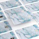 Marble & Digital Blue Frosted Foil V1 - Premium Protective Decal Skin-Kit for the Apple Credit Card