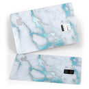 Marble & Digital Blue Frosted Foil V1 - Premium Protective Decal Skin-Kit for the Apple Credit Card