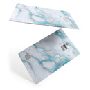 Marble & Digital Blue Frosted Foil V1 - Premium Protective Decal Skin-Kit for the Apple Credit Card