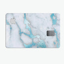 Marble & Digital Blue Frosted Foil V1 - Premium Protective Decal Skin-Kit for the Apple Credit Card
