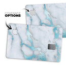 Marble & Digital Blue Frosted Foil V1 - Premium Protective Decal Skin-Kit for the Apple Credit Card