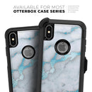 Marble & Digital Blue Frosted Foil V1 - Skin Kit for the iPhone OtterBox Cases