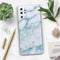 Marble & Digital Blue Frosted Foil V1 - Skin-Kit for the Samsung Galaxy S-Series S20, S20 Plus, S20 Ultra , S10 & others (All Galaxy Devices Available)