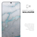 Marble & Digital Blue Frosted Foil V1 - Premium Vinyl Skin Decal for Samsung Galaxy S25 Ultra, S24, S23, S22 & All Galaxy S Models