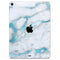 Marble & Digital Blue Frosted Foil V1 - Full Body Skin Decal for the Apple iPad Pro 12.9", 11", 10.5", 9.7", Air or Mini (All Models Available)