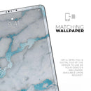 Marble & Digital Blue Frosted Foil V1 - Full Body Skin Decal for the Apple iPad Pro 12.9", 11", 10.5", 9.7", Air or Mini (All Models Available)