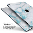 Marble & Digital Blue Frosted Foil V1 - Full Body Skin Decal for the Apple iPad Pro 12.9", 11", 10.5", 9.7", Air or Mini (All Models Available)