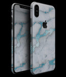 Marble & Digital Blue Frosted Foil V1 - iPhone XS MAX, XS/X, 8/8+, 7/7+, 5/5S/SE Skin-Kit (All iPhones Available)