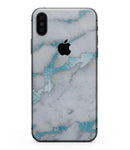 Marble & Digital Blue Frosted Foil V1 - iPhone XS MAX, XS/X, 8/8+, 7/7+, 5/5S/SE Skin-Kit (All iPhones Available)