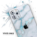Marble & Digital Blue Frosted Foil V1 - Protective Skin Wrap & Decal – Compatible with iPhone SE to iPhone 17 Pro Max (All Models)