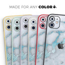 Marble & Digital Blue Frosted Foil V1 - Protective Skin Wrap & Decal – Compatible with iPhone SE to iPhone 17 Pro Max (All Models)