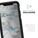 Marble & Digital Blue Frosted Foil V2 - Skin Kit for the iPhone OtterBox Cases
