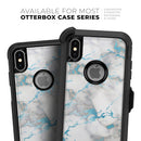 Marble & Digital Blue Frosted Foil V2 - Skin Kit for the iPhone OtterBox Cases