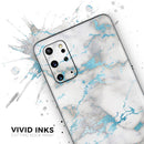 Marble & Digital Blue Frosted Foil V2 - Premium Vinyl Skin Decal for Samsung Galaxy S25 Ultra, S24, S23, S22 & All Galaxy S Models