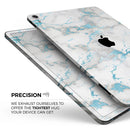 Marble & Digital Blue Frosted Foil V2 - Full Body Skin Decal for the Apple iPad Pro 12.9", 11", 10.5", 9.7", Air or Mini (All Models Available)
