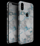 Marble & Digital Blue Frosted Foil V2 - iPhone XS MAX, XS/X, 8/8+, 7/7+, 5/5S/SE Skin-Kit (All iPhones Available)
