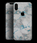 Marble & Digital Blue Frosted Foil V2 - iPhone XS MAX, XS/X, 8/8+, 7/7+, 5/5S/SE Skin-Kit (All iPhones Available)